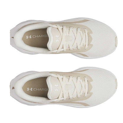 Khaki-White - Side - Under Armour Womens-Ladies Ascend Trainers