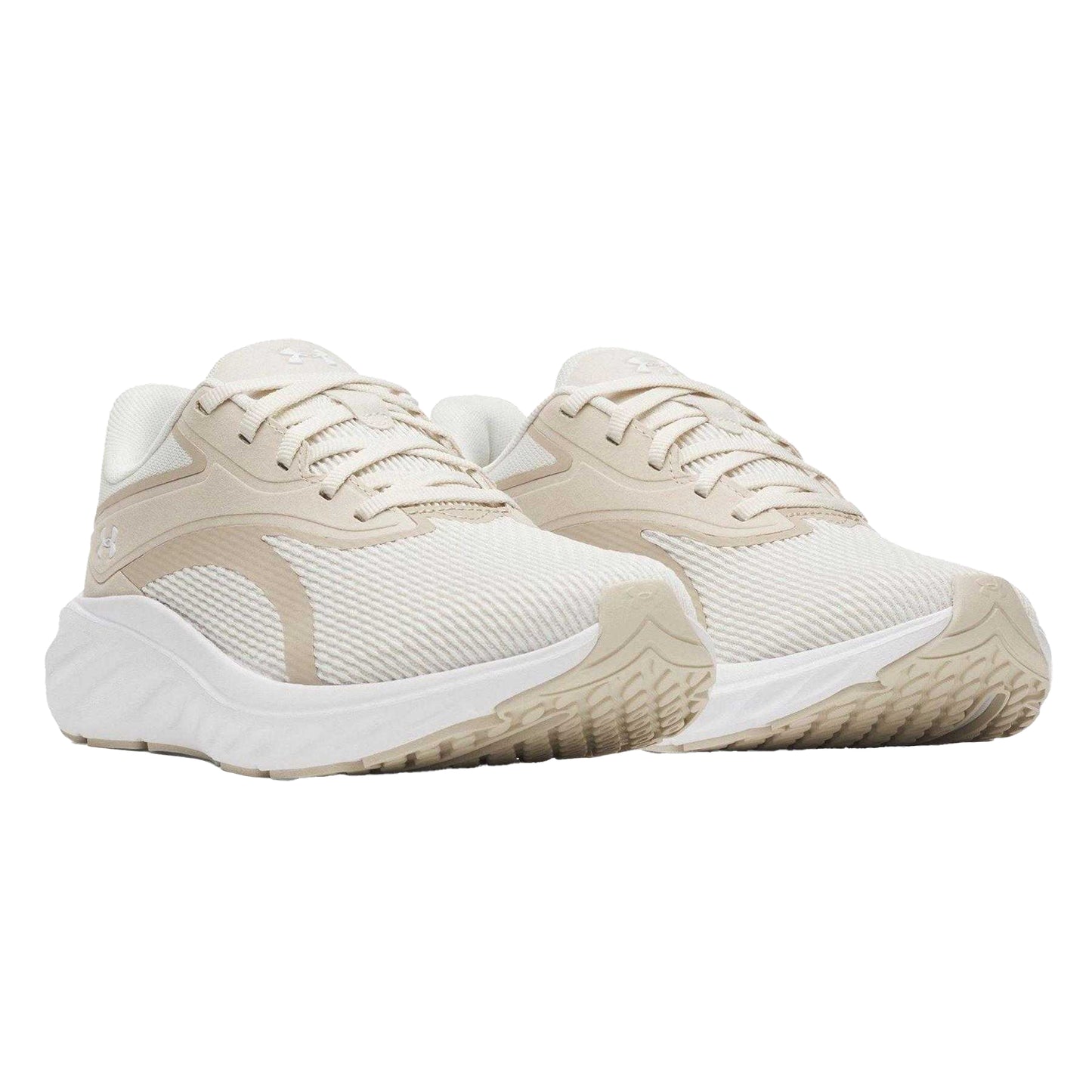 Khaki-White - Pack Shot - Under Armour Womens-Ladies Ascend Trainers