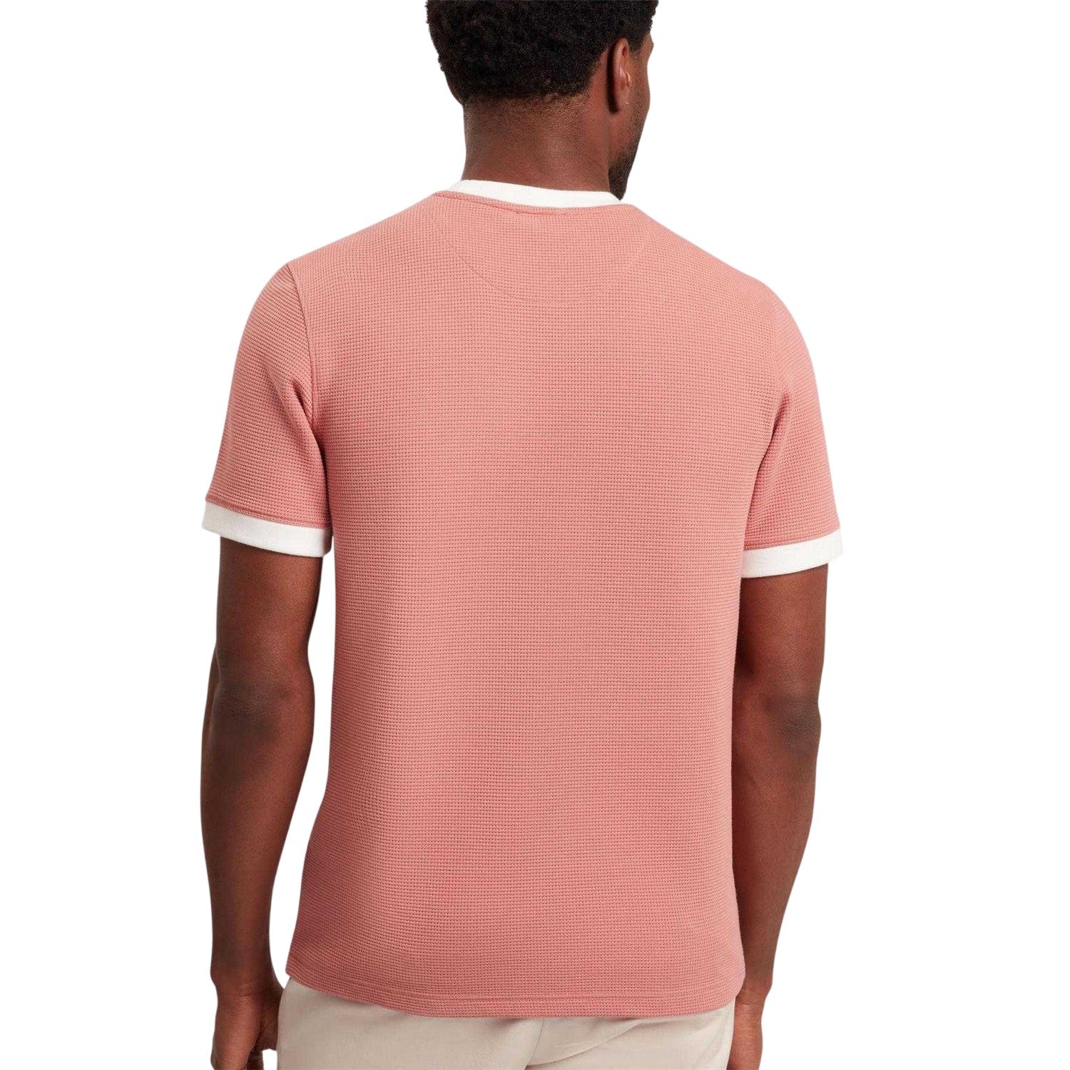 Mid Pink - Back - Ted Baker Mens Ringer T-Shirt