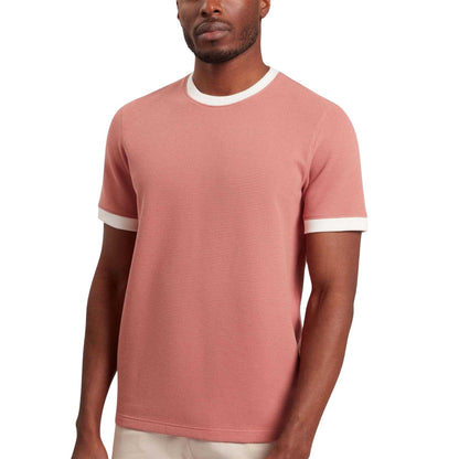 Mid Pink - Side - Ted Baker Mens Ringer T-Shirt
