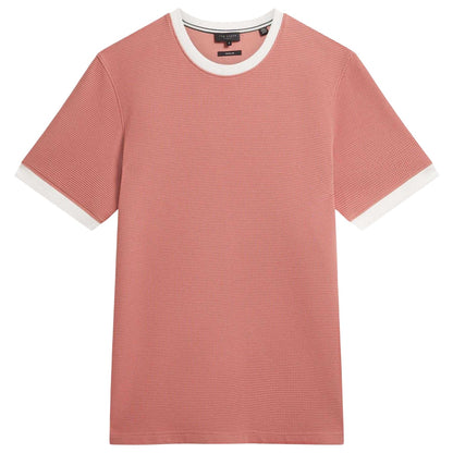 Mid Pink - Front - Ted Baker Mens Ringer T-Shirt