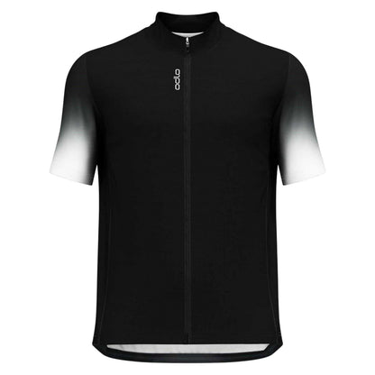 Black Print - Front - Odlo Mens Gradient Print Slim Cycling Jersey