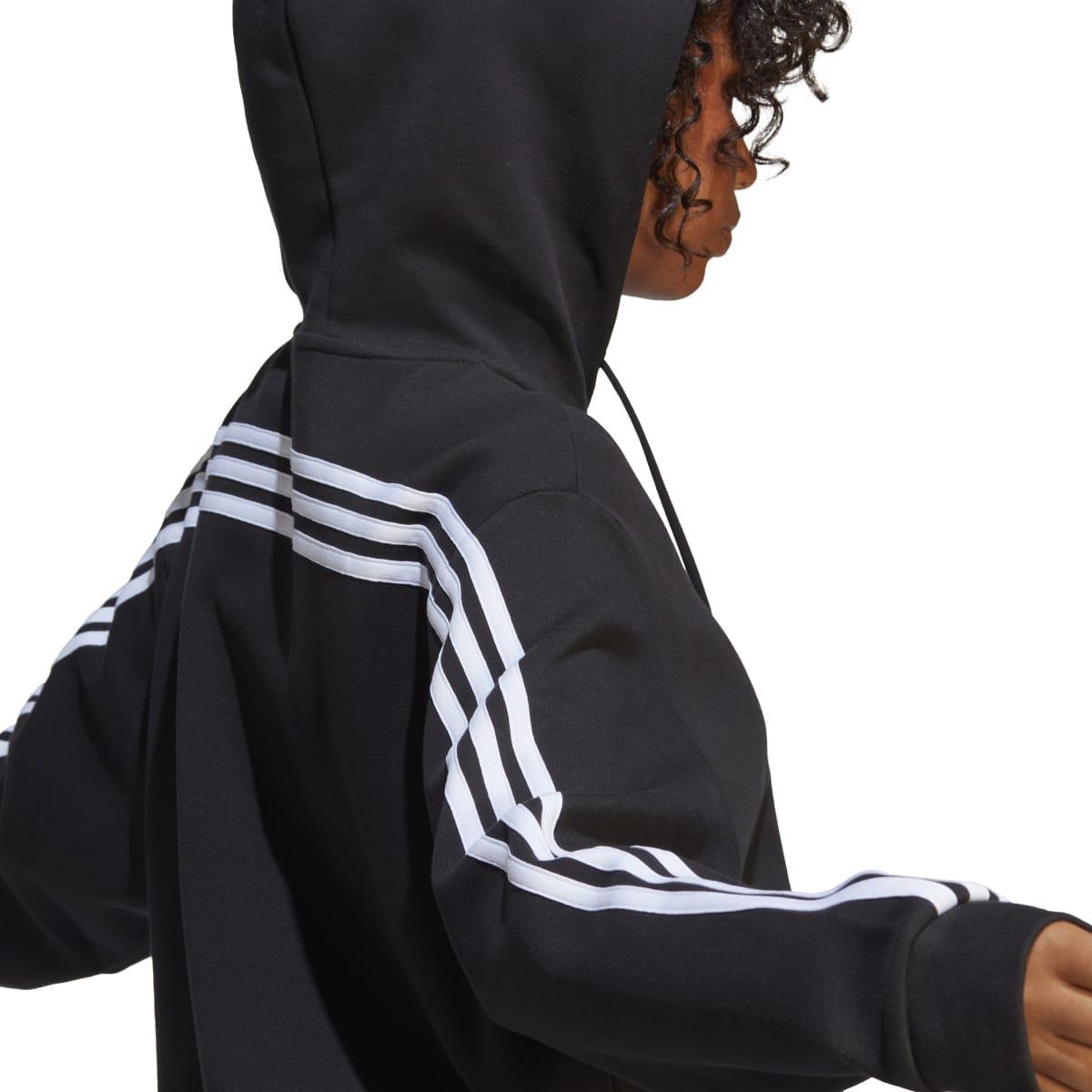Black - Lifestyle - Adidas Womens-Ladies Future Icons Striped Full Zip Hoodie