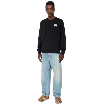 Black - Pack Shot - Diesel Mens Logo Crew Neck Sweatshirt