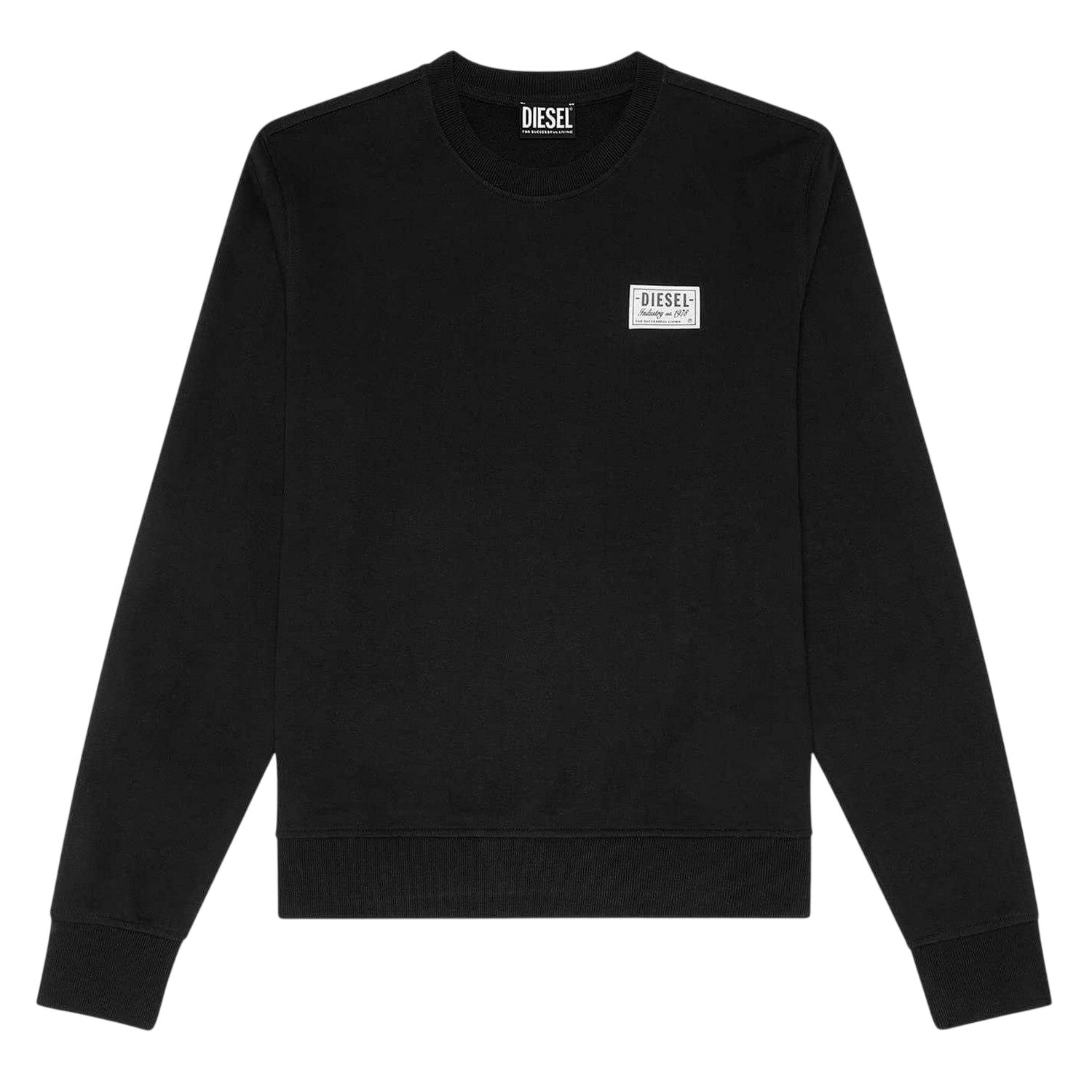 Black - Front - Diesel Mens Logo Crew Neck Sweatshirt