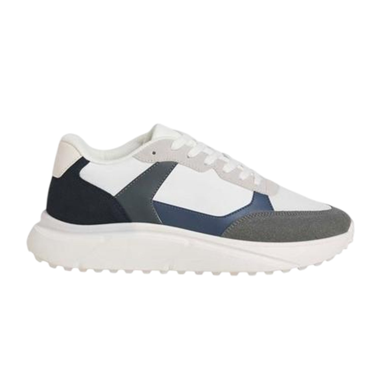 White - Front - Jack And Jones Mens Jfwaspire Low Cut Trainers