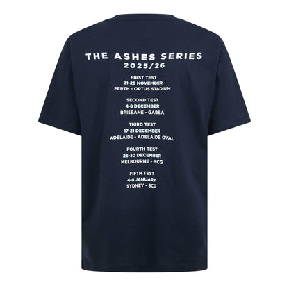 Navy - Back - Castore Mens Essentials 26-27 England Cricket T-Shirt