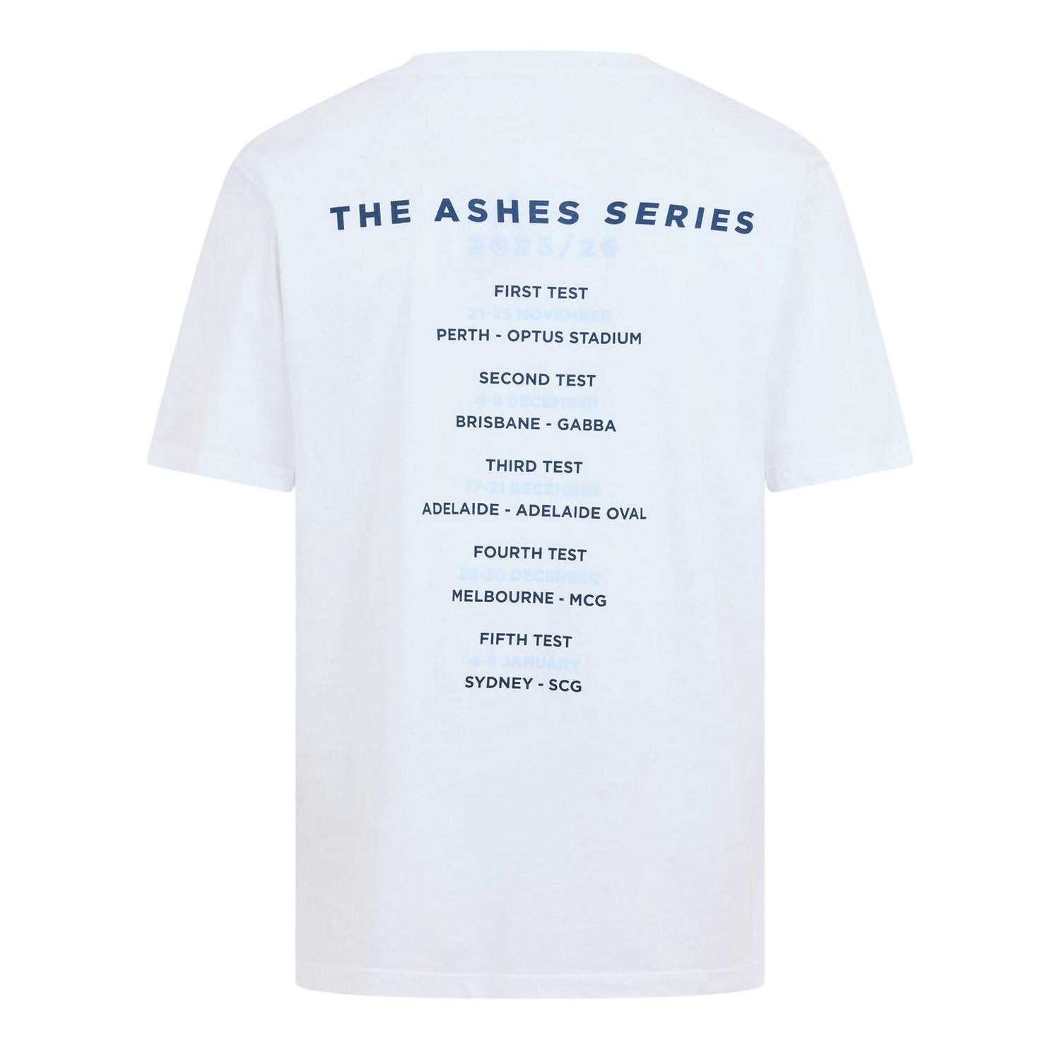 White - Back - Castore Mens Essentials 26-27 England Cricket T-Shirt