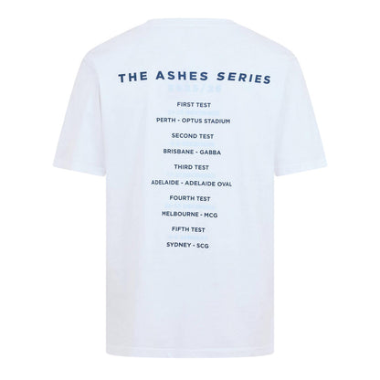 White - Back - Castore Mens Essentials 26-27 England Cricket T-Shirt
