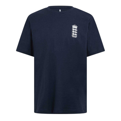 Navy - Front - Castore Mens Essentials 26-27 England Cricket T-Shirt