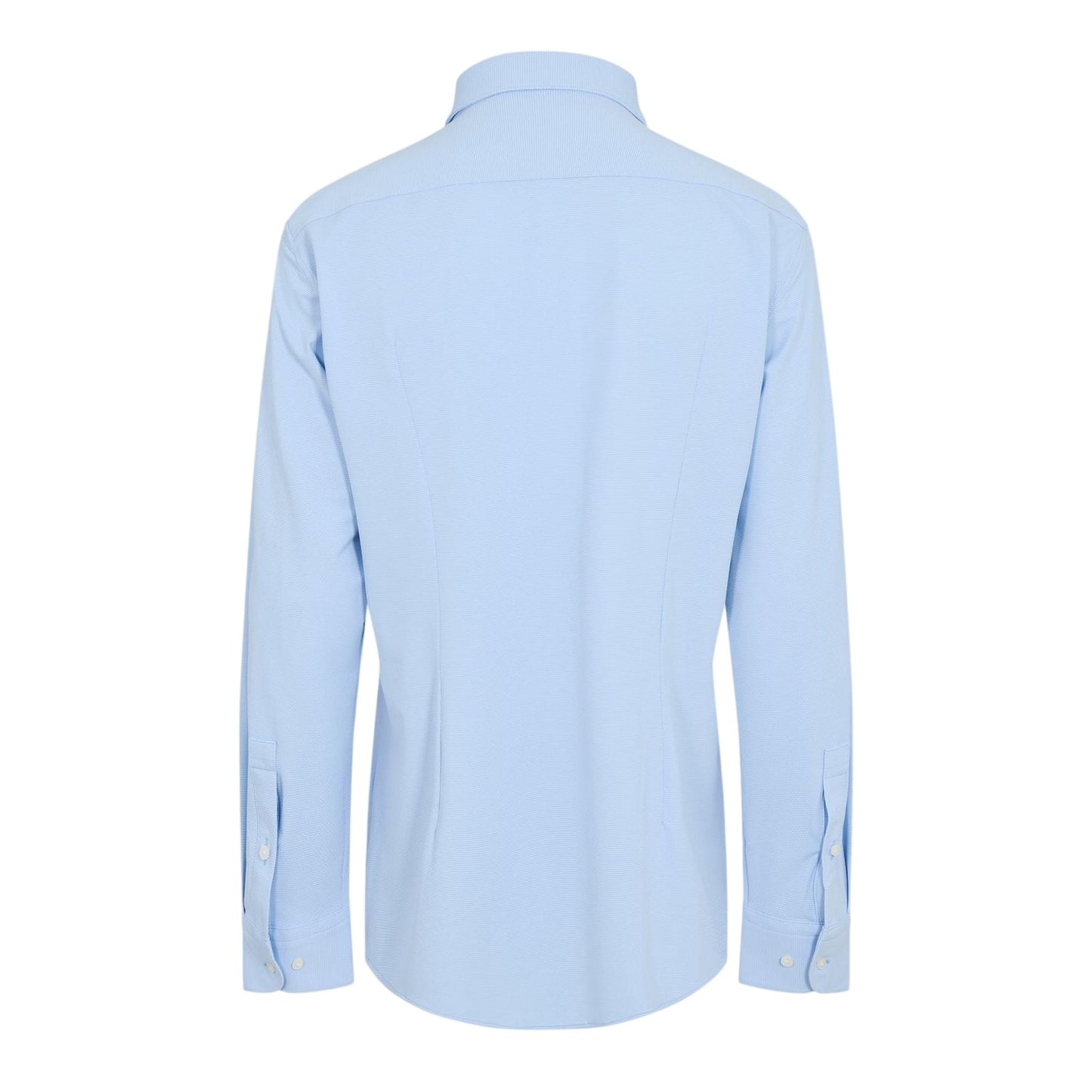Light Blue - Back - Boss Mens Plain Collared Regular Long-Sleeved Shirt