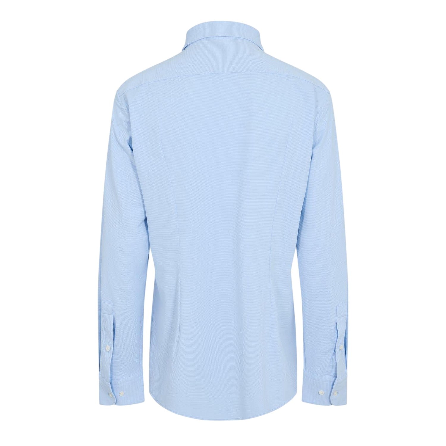 Light Blue - Back - Boss Mens Plain Collared Regular Long-Sleeved Shirt