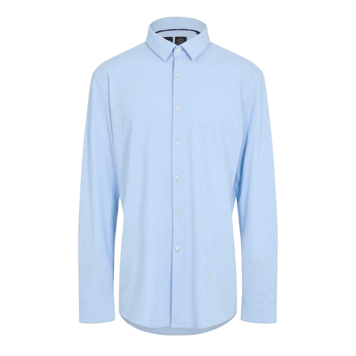 Light Blue - Front - Boss Mens Plain Collared Regular Long-Sleeved Shirt