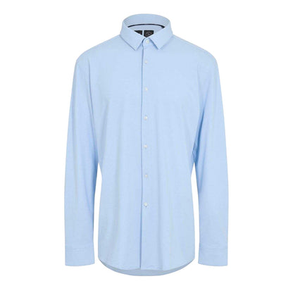 Light Blue - Front - Boss Mens Plain Collared Regular Long-Sleeved Shirt