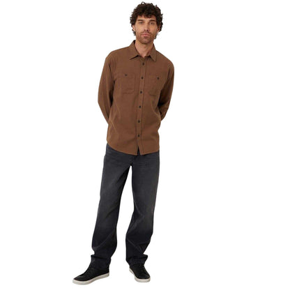 Brown - Lifestyle - Threadbare Mens Firfield Regular Long-Sleeved Shirt