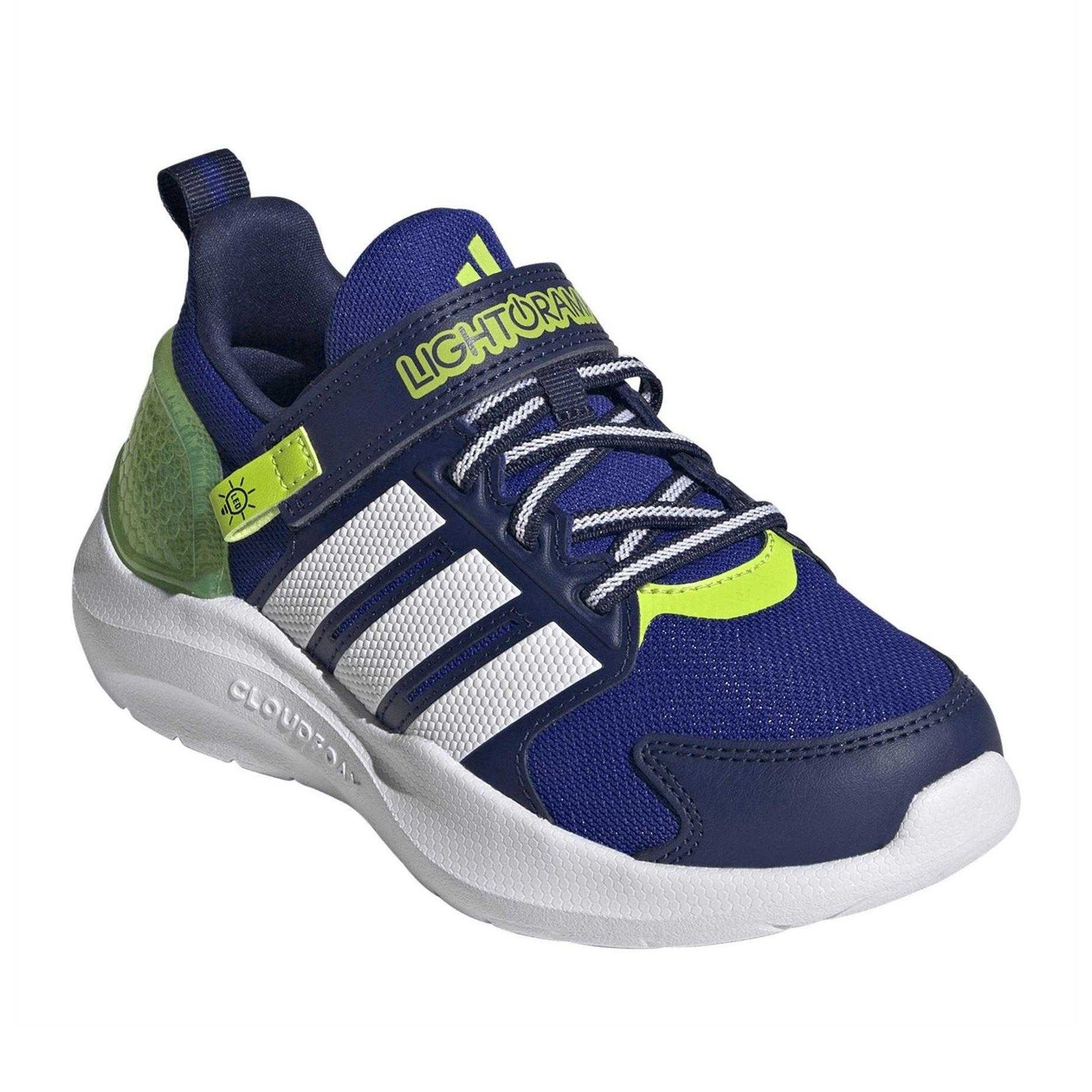 Lucid Blue - Side - Adidas Childrens-Kids Lightorama Flashing Lights Trainers