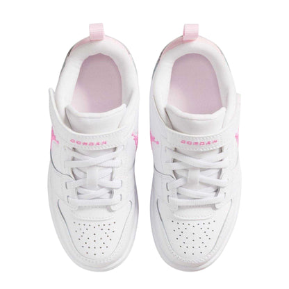 White-Pink - Side - Nike Childrens-Kids Access Court Flat Trainers