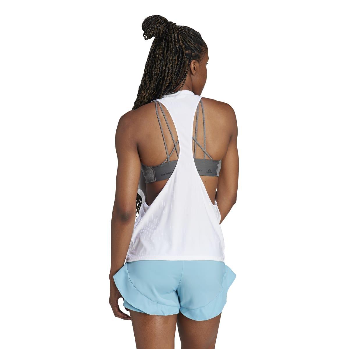 White - Back - Adidas Womens-Ladies Made To Be Remade Running Tank Top