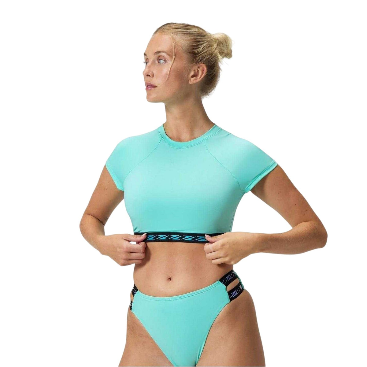 Arctic Glass - Side - Speedo Womens-Ladies Logo Crop Top