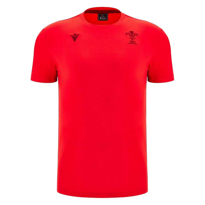 Red - Front - Wales Unisex Adult 2025 Macron Logo T-Shirt