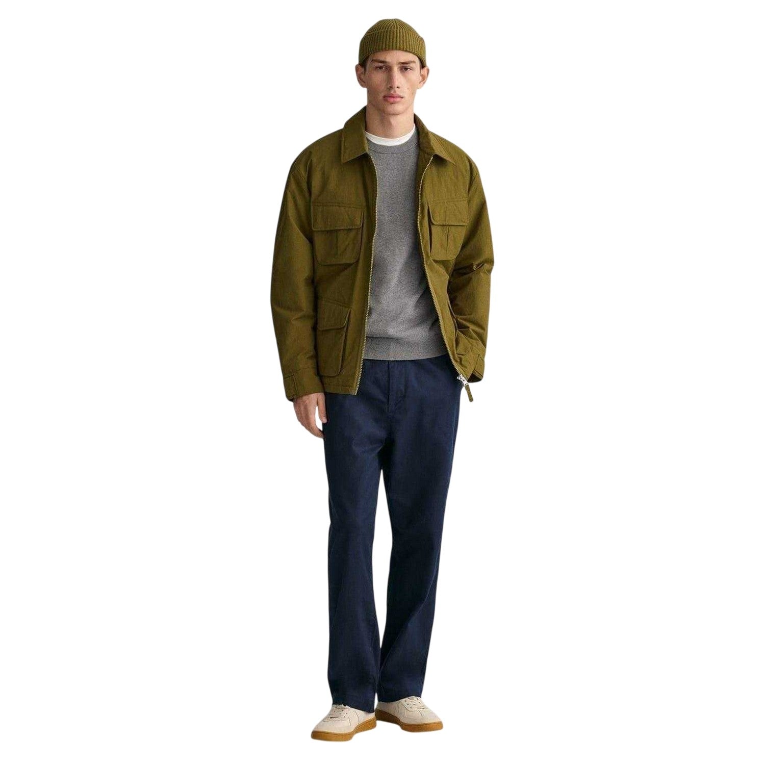 Grey Melange - Lifestyle - Gant Mens Cotton Crew Neck Jumper