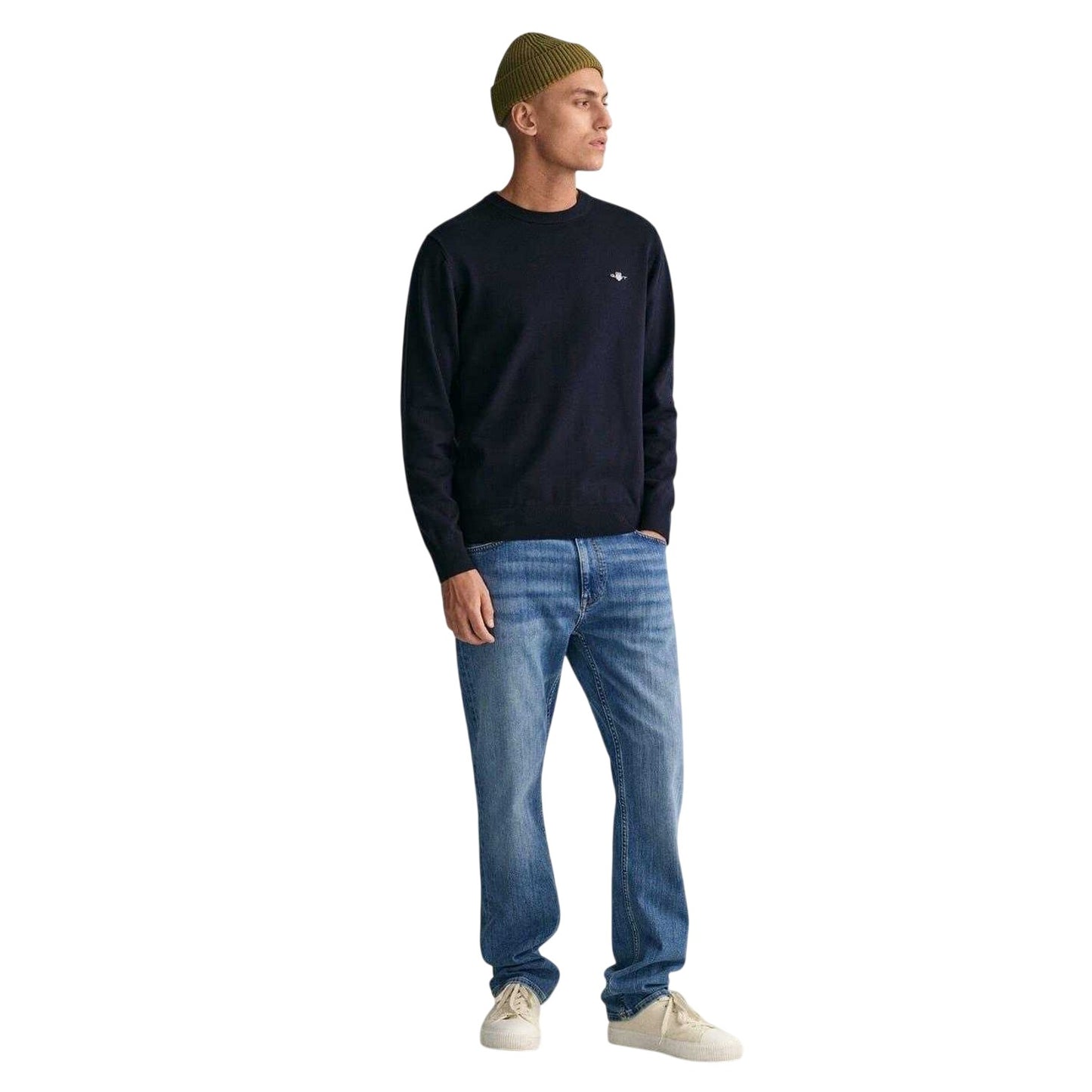 Evening Blue - Lifestyle - Gant Mens Cotton Crew Neck Jumper