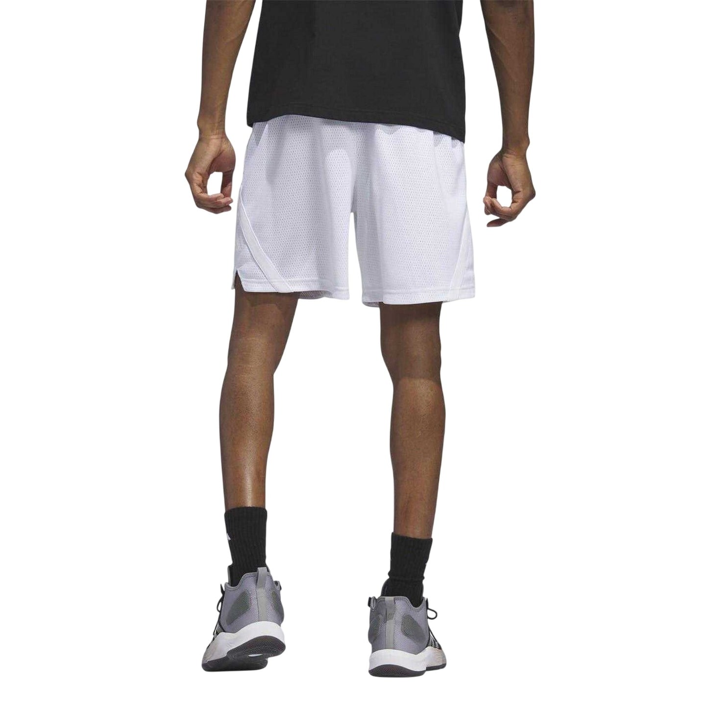 White - Back - Adidas Mens Mesh Basketball Shorts