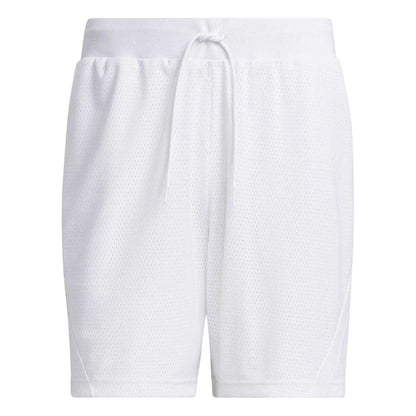 White - Front - Adidas Mens Mesh Basketball Shorts