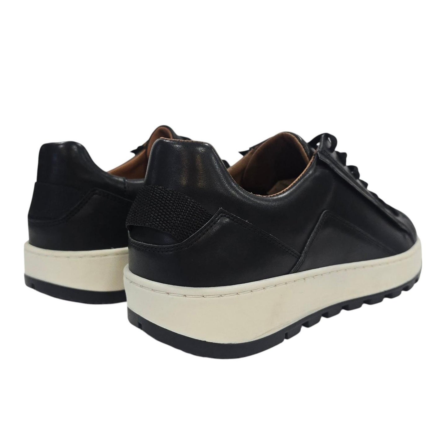 Black - Back - Nicholas Deakins Mens Gilmore Leather Lace Up Trainers