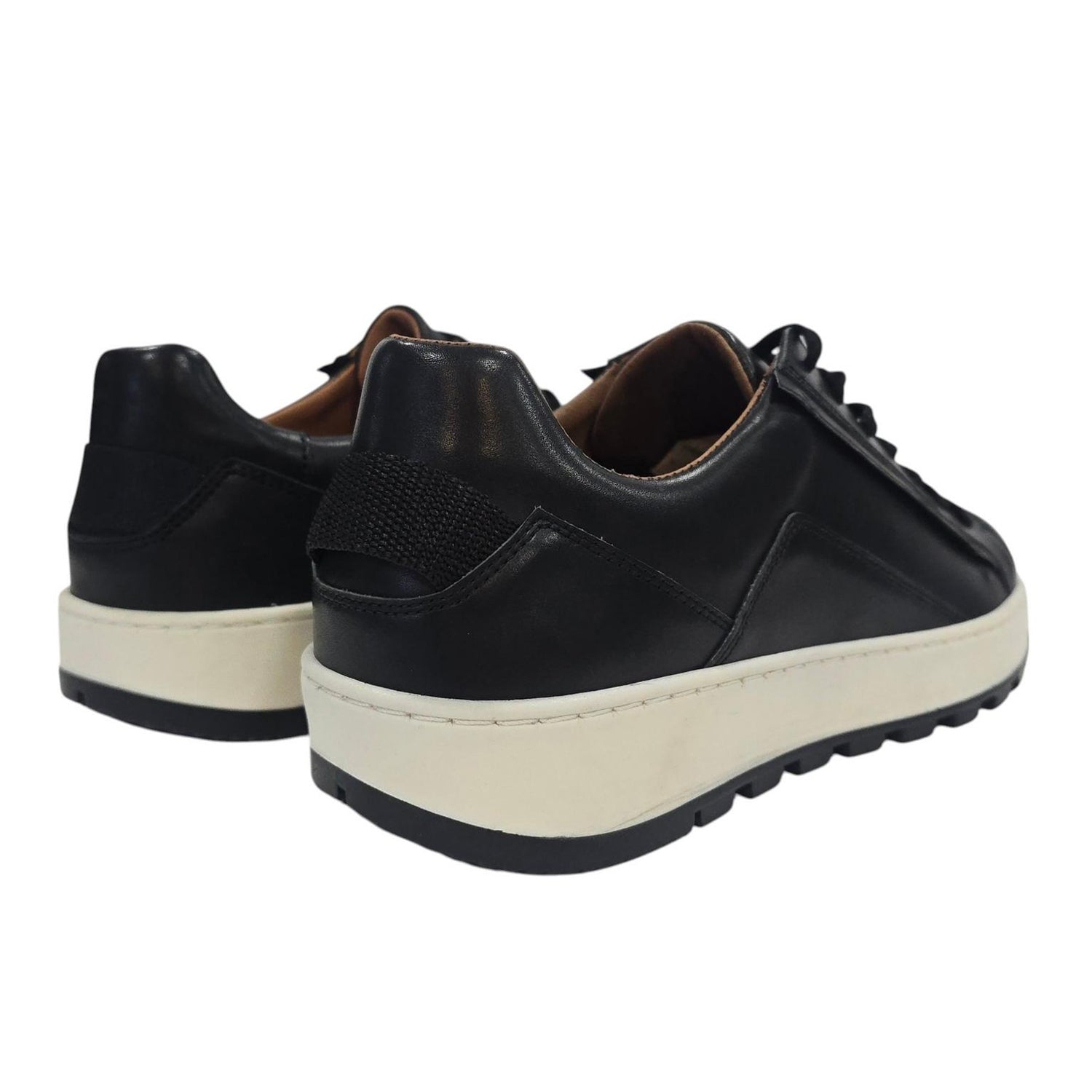 Black - Back - Nicholas Deakins Mens Gilmore Leather Lace Up Trainers
