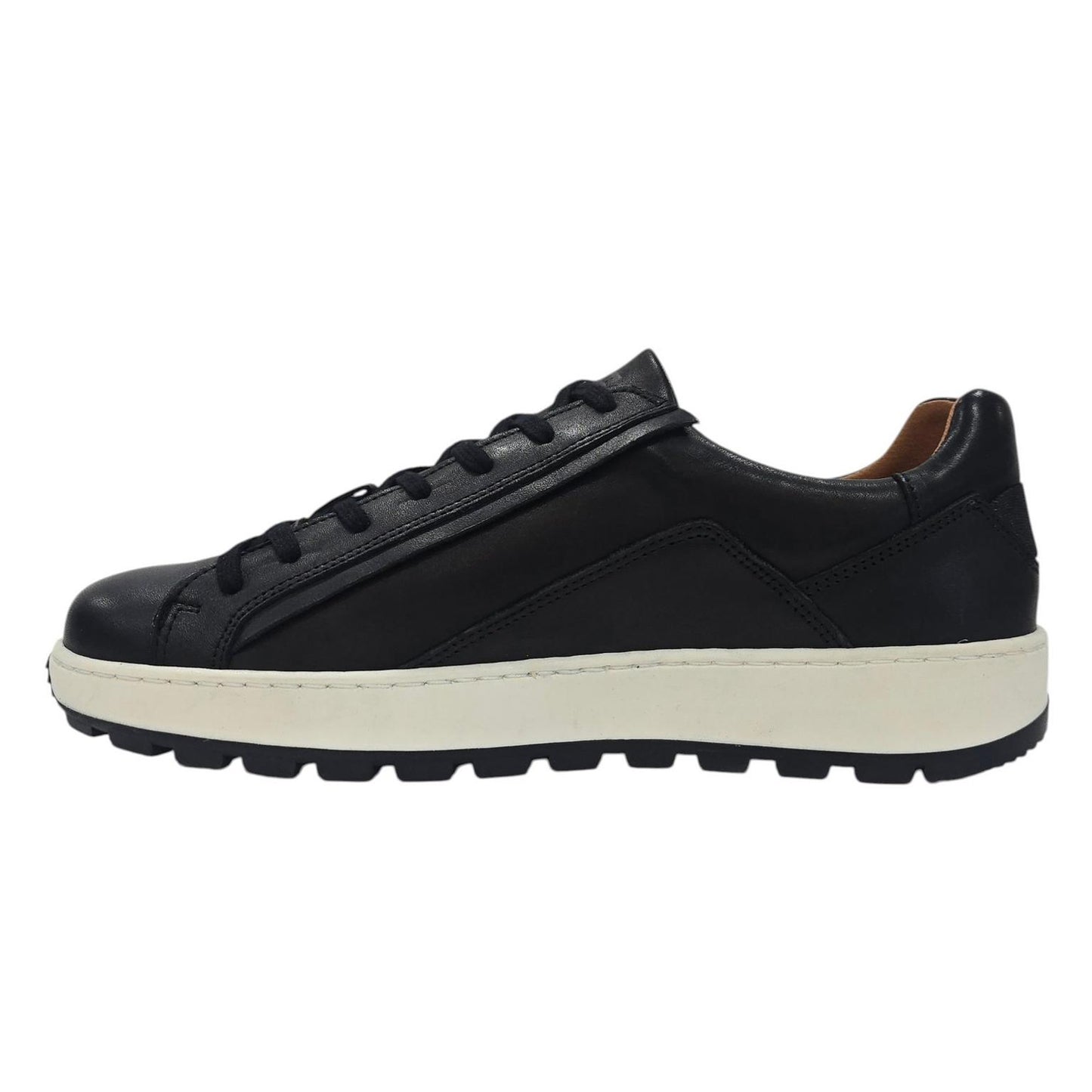 Black - Side - Nicholas Deakins Mens Gilmore Leather Lace Up Trainers