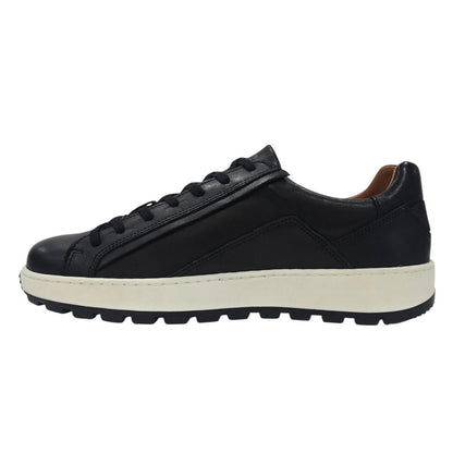 Black - Side - Nicholas Deakins Mens Gilmore Leather Lace Up Trainers