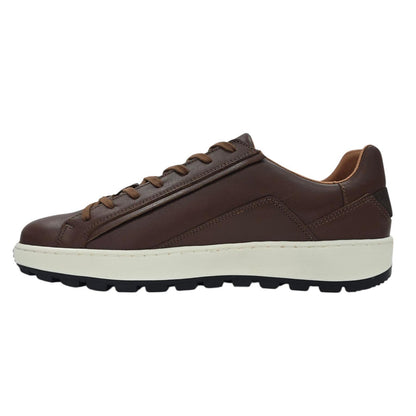 Brown - Side - Nicholas Deakins Mens Gilmore Leather Lace Up Trainers