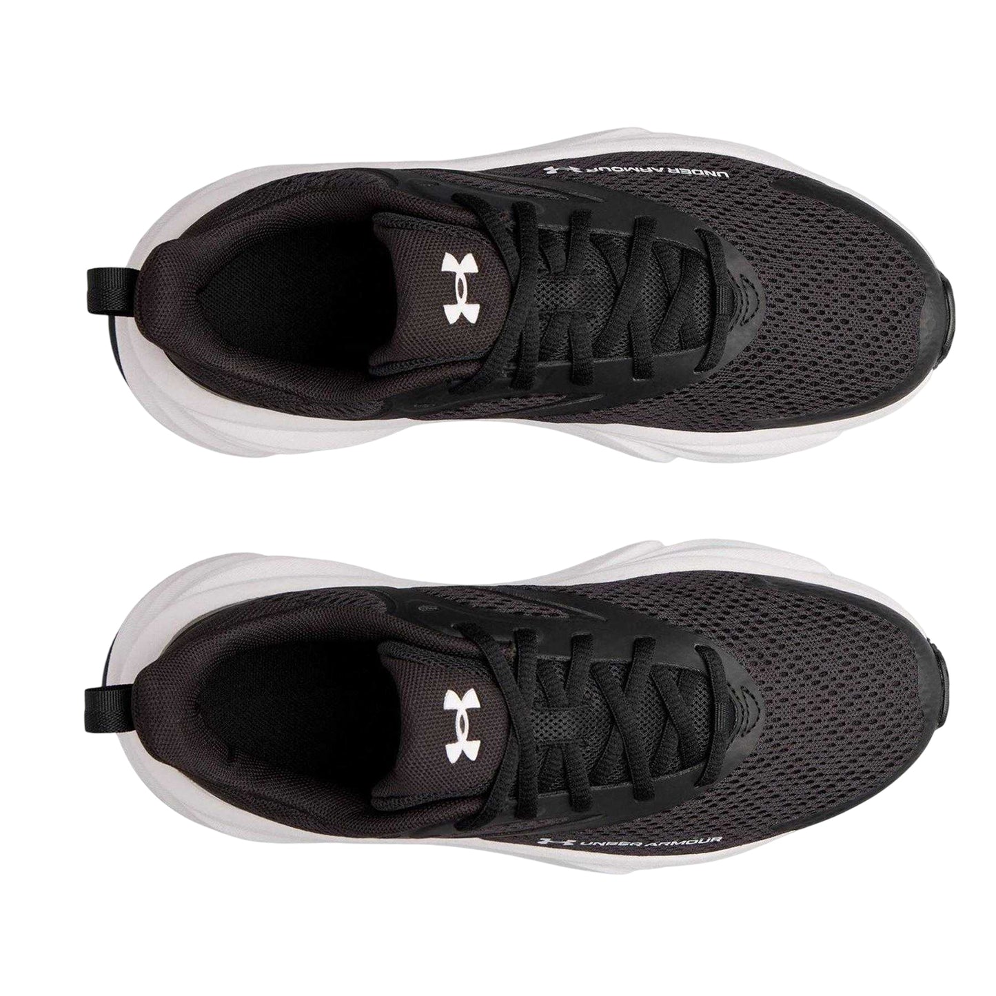 Black-White - Side - Under Armour Childrens-Kids Rogue 6 Trainers