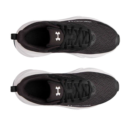 Black-White - Side - Under Armour Childrens-Kids Rogue 6 Trainers