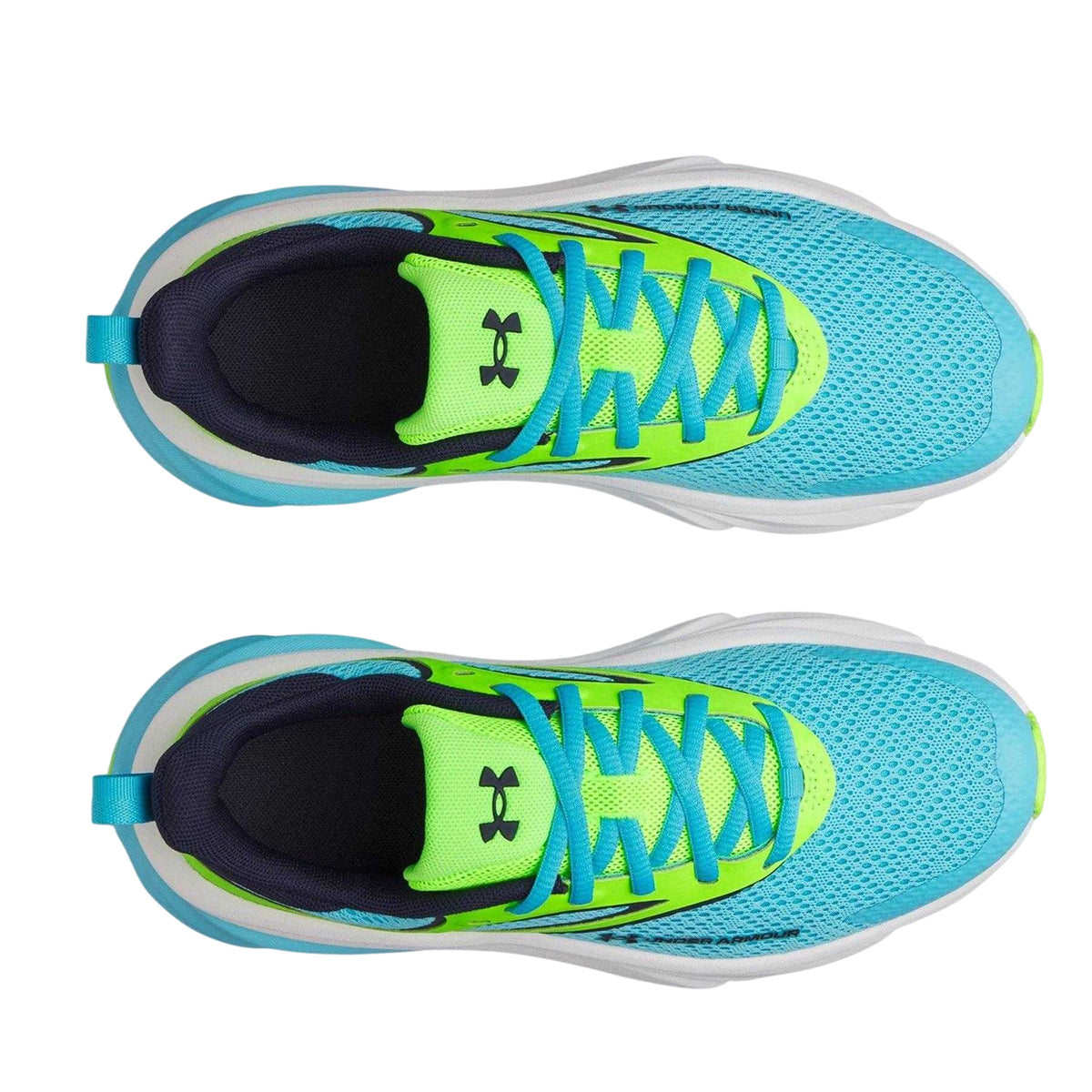 Blue-Green-Navy - Side - Under Armour Childrens-Kids Rogue 6 Trainers