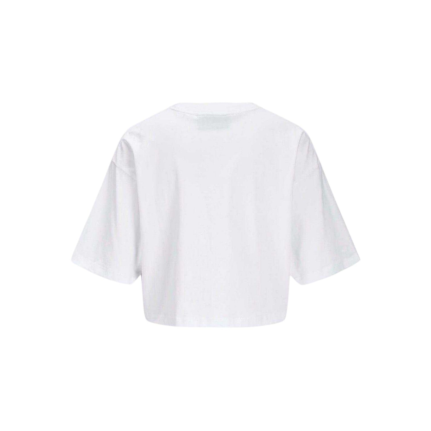 Bright White - Back - JJXX Womens-Ladies Plain Round Neck Loose Fit Crop Top