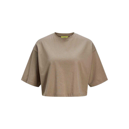 Brindle - Front - JJXX Womens-Ladies Plain Round Neck Loose Fit Crop Top