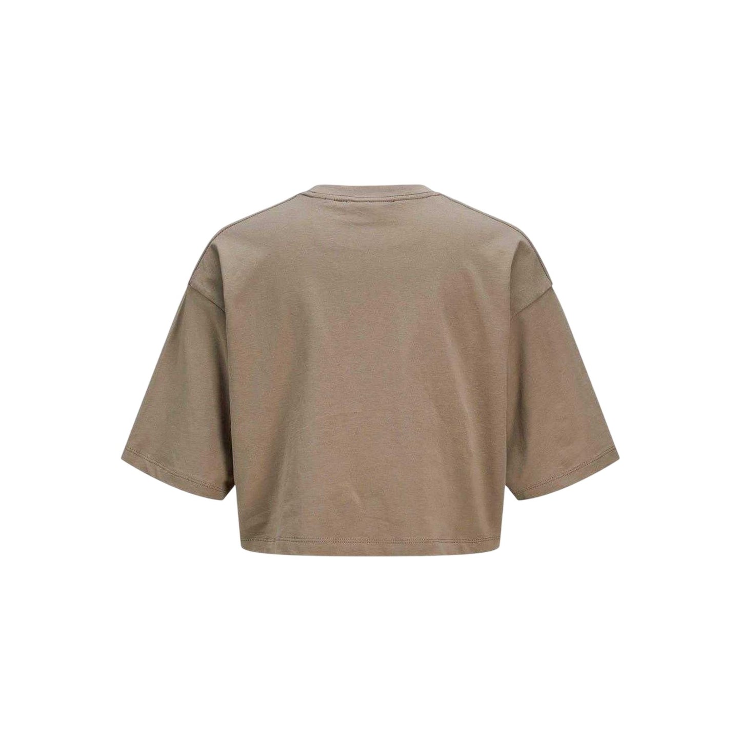 Brindle - Back - JJXX Womens-Ladies Plain Round Neck Loose Fit Crop Top