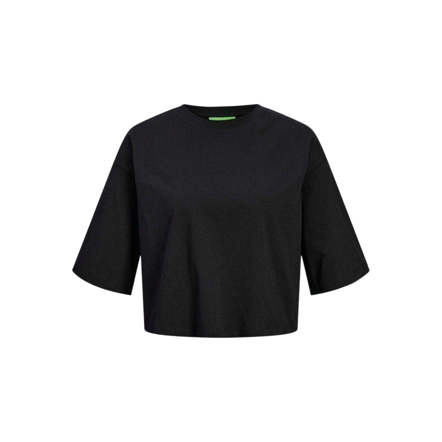 Black - Front - JJXX Womens-Ladies Plain Round Neck Loose Fit Crop Top