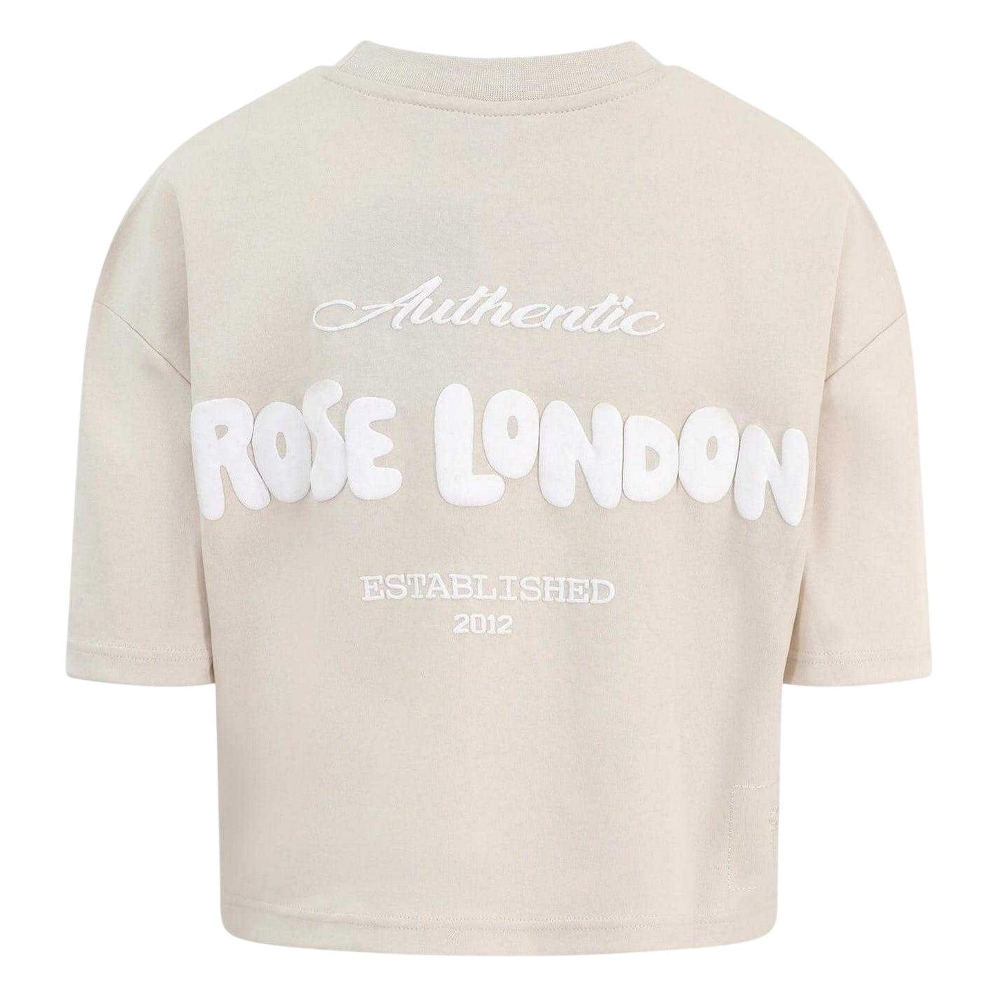 Summer Sand - Back - Rose London Womens-Ladies Authentic Crop T-Shirt