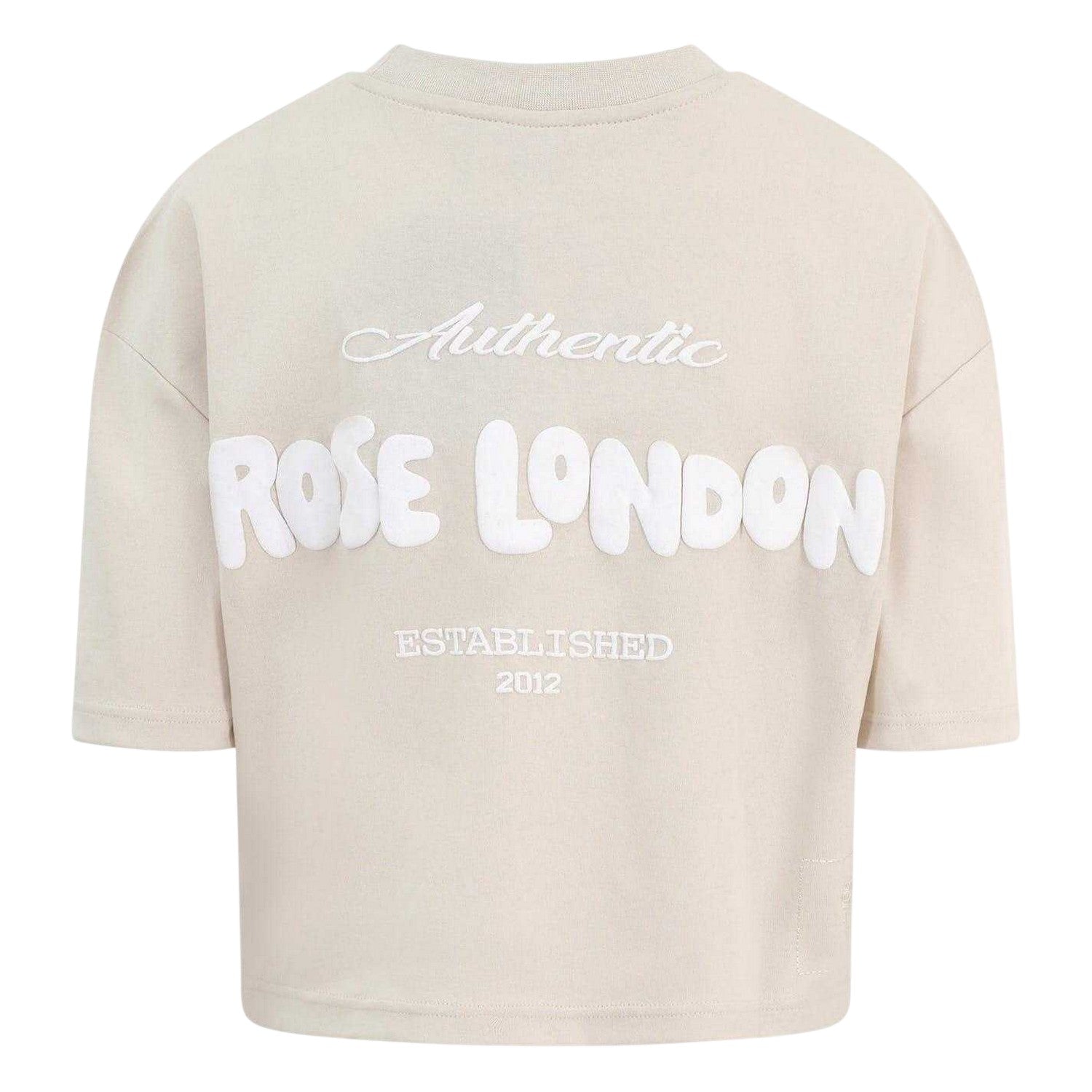 Summer Sand - Back - Rose London Womens-Ladies Authentic Crop T-Shirt