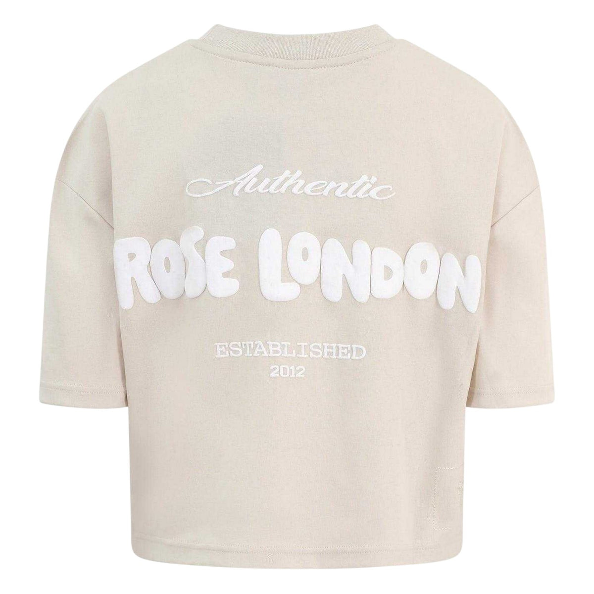 Summer Sand - Back - Rose London Womens-Ladies Authentic Crop T-Shirt