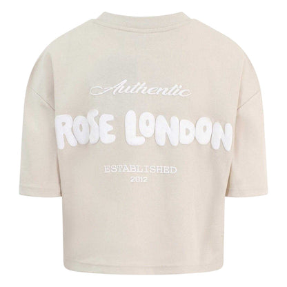 Summer Sand - Back - Rose London Womens-Ladies Authentic Crop T-Shirt
