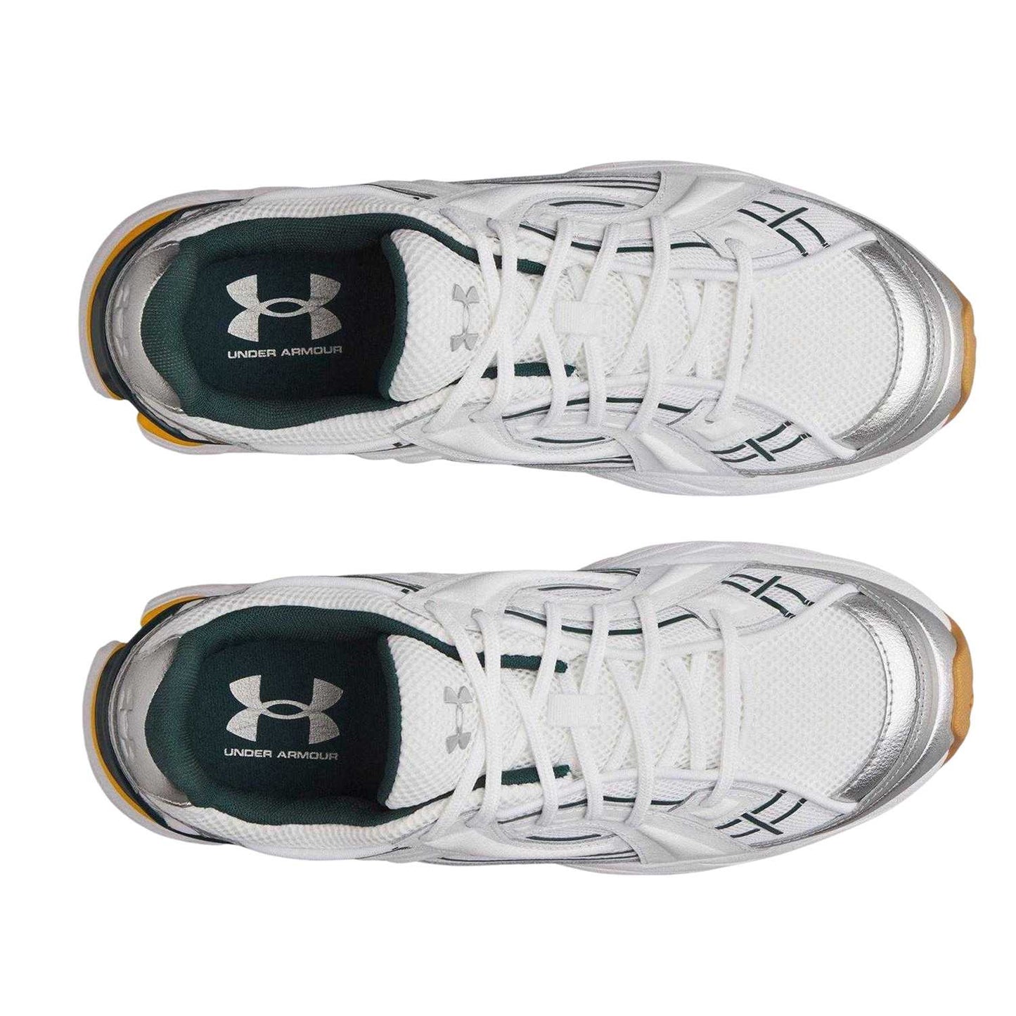 White-Green-Gold - Side - Under Armour Mens Sola Trainers