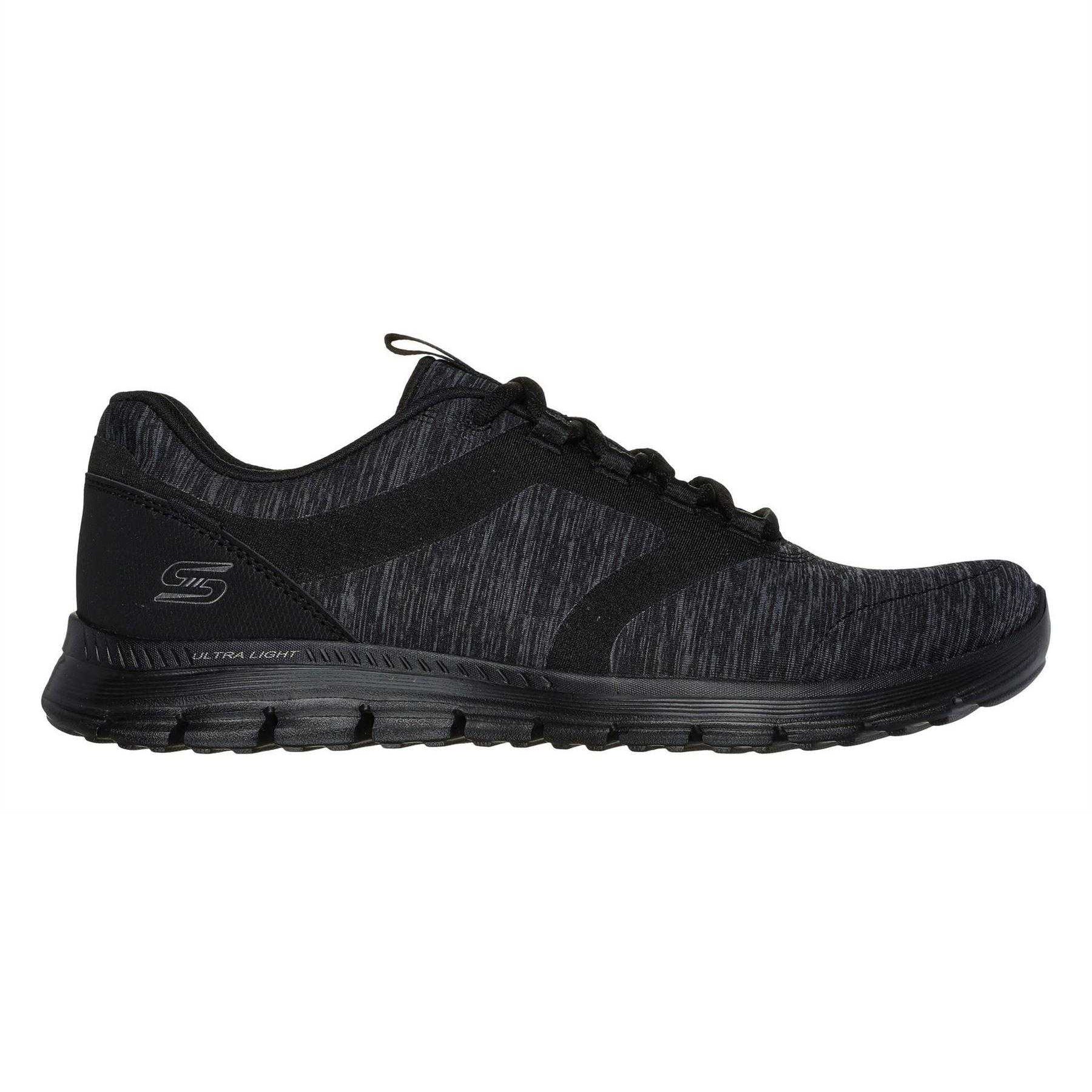 Black - Side - Skechers Womens-Ladies Luminate Trainers