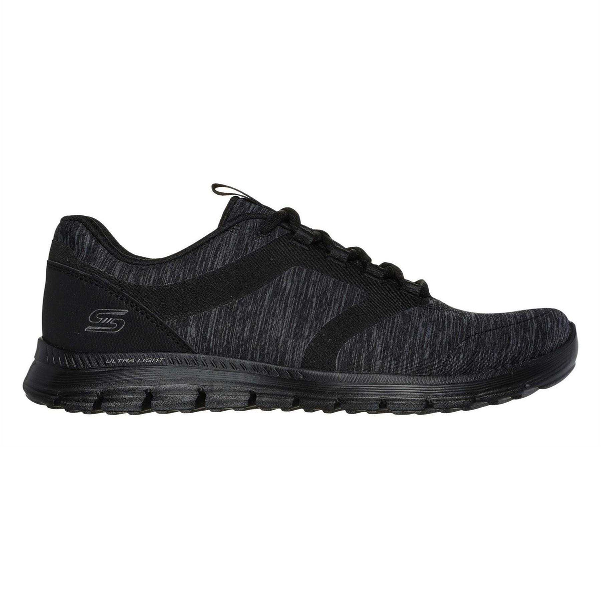 Black - Side - Skechers Womens-Ladies Luminate Trainers