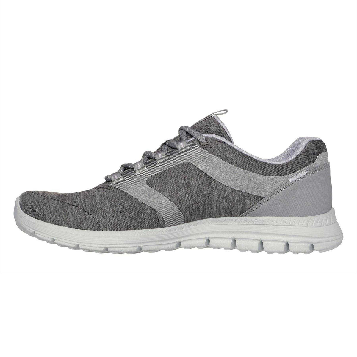 Grey - Back - Skechers Womens-Ladies Luminate Trainers