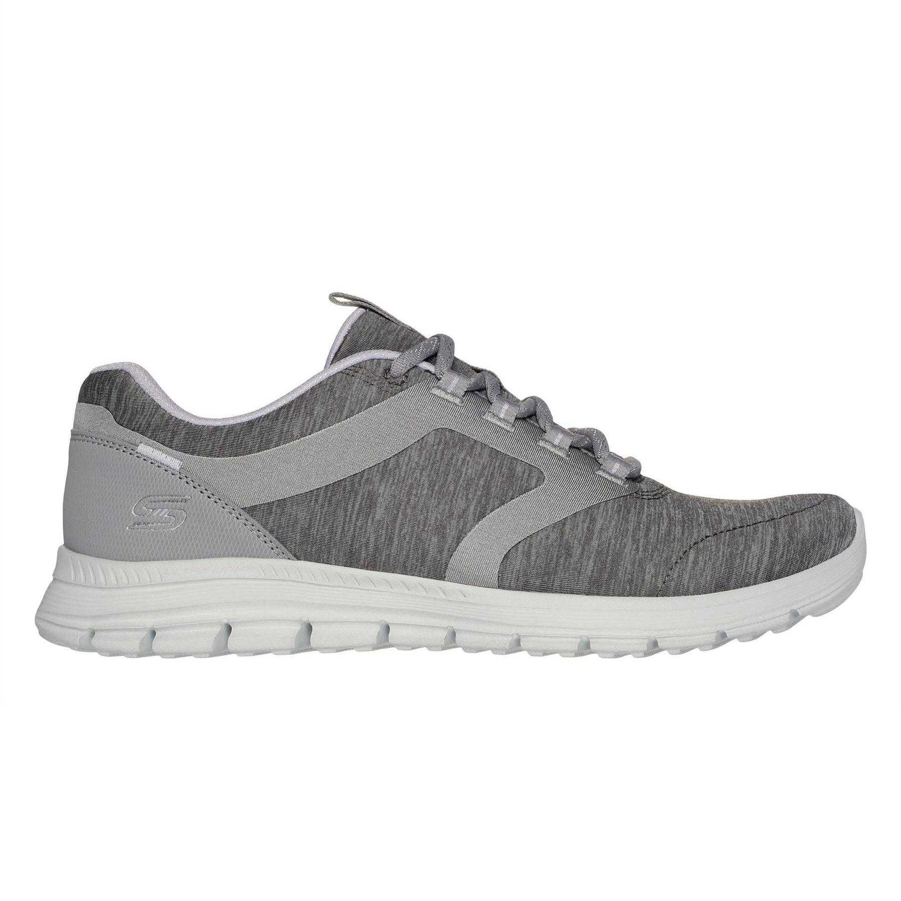 Grey - Side - Skechers Womens-Ladies Luminate Trainers