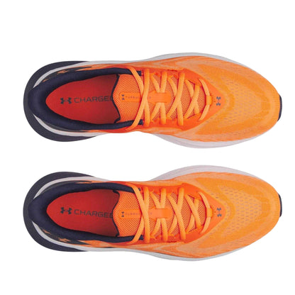 Orange-Mid Navy - Side - Under Armour Mens Running Shoes